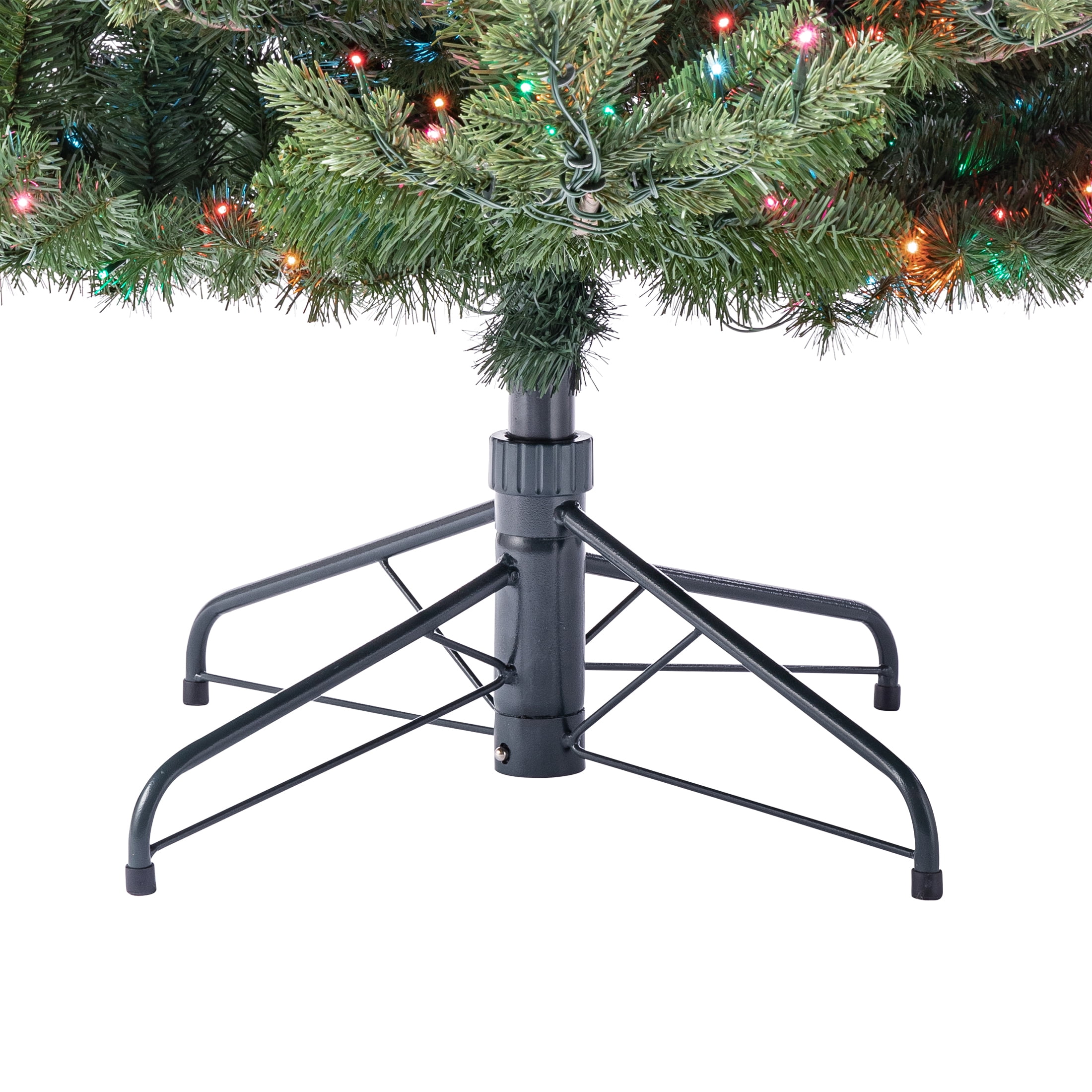 My Texas House 9' Pre-Lit Grand Spruce Green Artificial Christmas Tree with LumaDazzle Color-Changing Twinkle LED Lights, Quick Set, and Stand