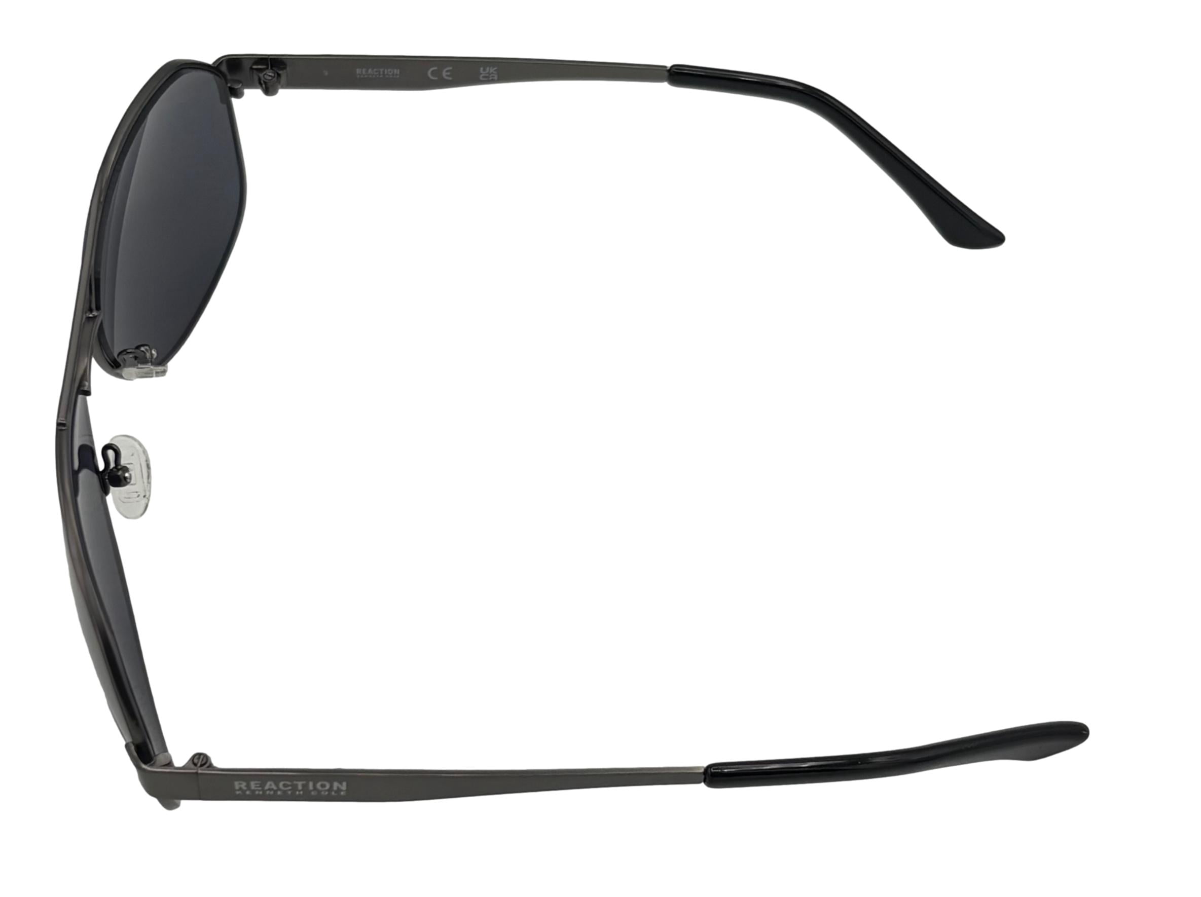 Kenneth Cole Reaction Mens Gunmetal / Metal Aviator Fashion Sunglasses with Pouch