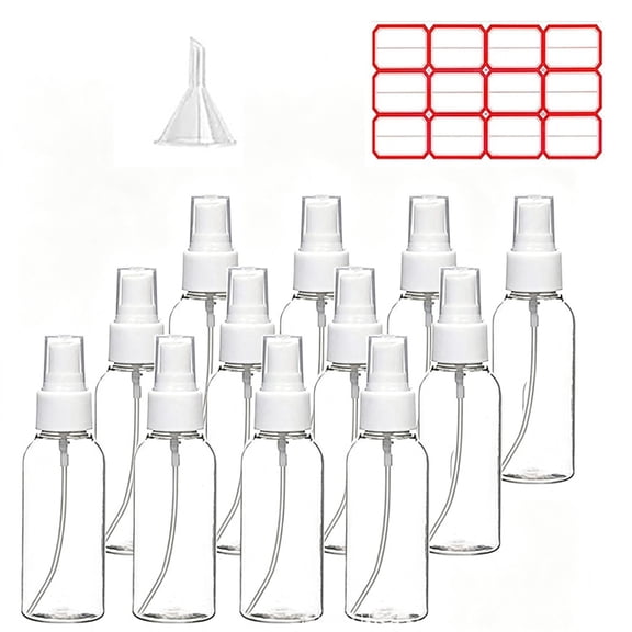 ACDANC 4 Pack 3.4 Oz (100Ml) Tsa Approved Travel Bottles | Travel Size Containers Plastic Spray Bottles Withfunnels and Labels - Fine Mist, Refillable, Leak Proof