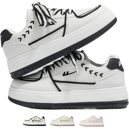 New versatile spring and autumn breathable board shoes  thick soled casual sports shoes Fashion Chunky Sneakers for Women Trendy Casual Aesthetic Walking Dancing Shoes