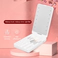 thumbnail image 3 of Makeup Mirror with Lights, 360 Degree Rotation USB Rechargeable Portable LED Lighted Makeup Mirror Built in Storage Travel Mirror for Makeup, Brow Shaping,, 3 of 7