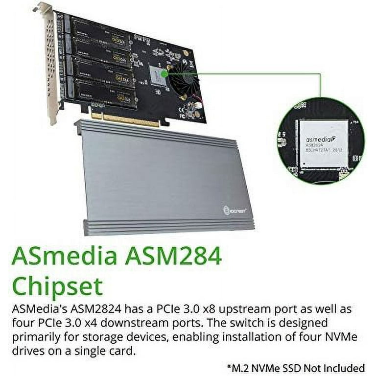 Mua PCIE 3.0 To 4-Ports 6Gbps SATA III Expansion Card For Desktop PCs, ASMedia ASM1064 None-Raid