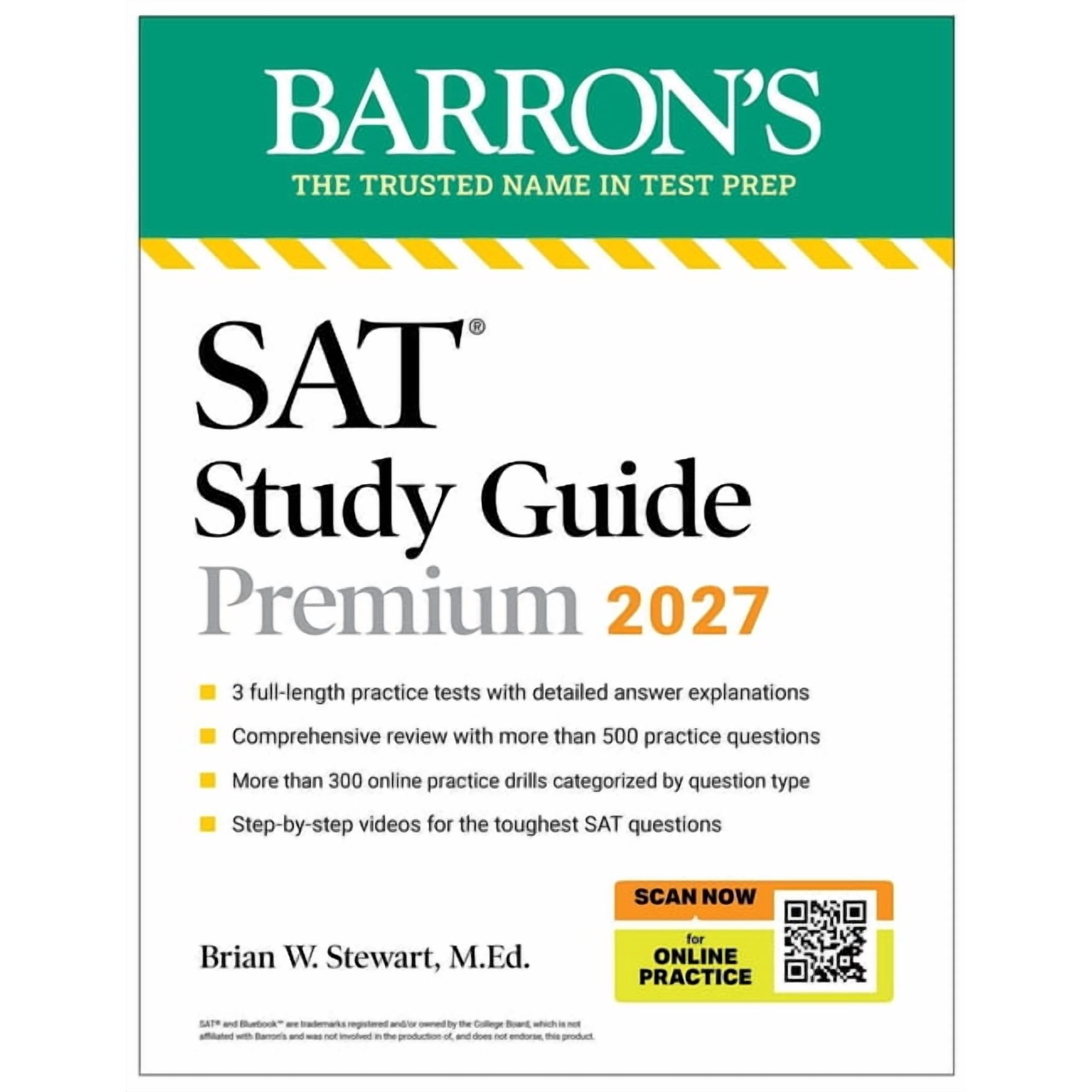Barron's SAT Prep SAT Study Guide Premium, 2027: 3 Practice Tests + Comprehensive Review + Online Practice and Video Lessons, (Paperback)