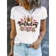 thumbnail image 1 of Short Sleeve Birthday Queen Print Casual Crew Neck T-shirt, Women's Clothing Tee For Adult, Men, Women, Teen, Teenager, Adolescent, Youth, 1 of 6