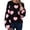Black, variant on Women Heart Print Knit Pullover Sweater Casual Long Sleeve Vintage Round Neck Loose Tops Fall Streetwear