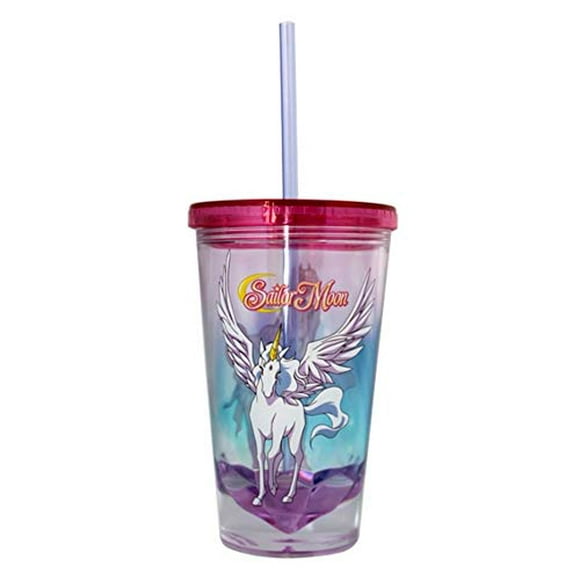 Sailor Moon Figure Season Party Tumbler Travel Mug/Cup With Diamond Base - Novelty Gifts and Games Fan Party Club Toys (Chibi Moon, Helios & Pegasus)