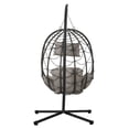 thumbnail image 6 of Egg Chair With Stand Indoor Outdoor Swing Chair Patio Wicker Hanging Egg Chair Hanging Basket Chair With Stand For Bedroom Living Room Balcony,Gray-B, 6 of 16