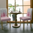 thumbnail image 3 of Christmas Tree Chair Covers, Snowflake Winter Gray White Pink Stretch Parsons Chair Slipcovers Removable Kitchen Chair Protector Cover for Dining Room， Set of 6, 3 of 5
