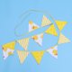 thumbnail image 3 of KAKOWELY Banderines de 3M con rayas amarillas, guirnalda de banderines de pato, 12 banderines triangulares, decoración para bodas, cumpleaños, baby showers y graduaciones., 3 of 4
