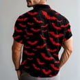 thumbnail image 3 of WTOBBY Men's Graphic Short Sleeve Shirt Casual Loose Fit Halloween Print Party Wear Cotton Blend Crew Neck Tee Holiday Celebration Costume Top,Black L, 3 of 6
