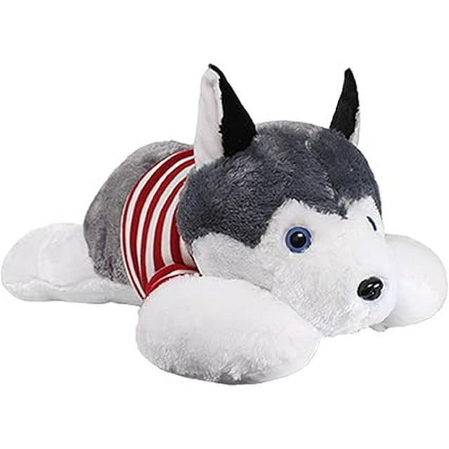 Perrito Husky Lobo de Peluche Acostado 1 Metro PELUCHERIA