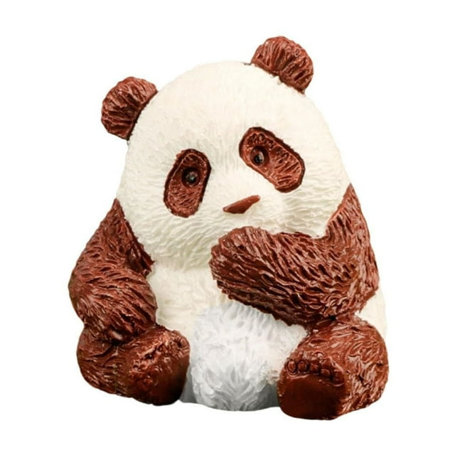 Panda de Madera de Brasil Mini Estatua de Panda de Resina de Árbol de Brasil para Decoración de Panda de Madera de Brasil Hidropónico Divertido de Sobremesa Interior O