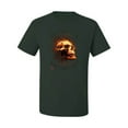 thumbnail image 2 of Wild Bobby, Firey Flaming Skull, Pop Culture, Men Graphic Tees, Forest Green, Medium, 2 of 3