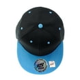 thumbnail image 4 of NYFASHION101 Plain Blank Flat Bill Adjustable Snapback Cap Hat - Black/Turquoise, 4 of 4