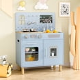 thumbnail image 4 of Pirecart Wooden Kids Play Kitchen, Toddler Pretend Play Kitchen Set with Knob Sounds, Sink, Water Dispenser, Children Kitchen Playset with Real Lights & Sounds for Age 3+, Blue, 4 of 9