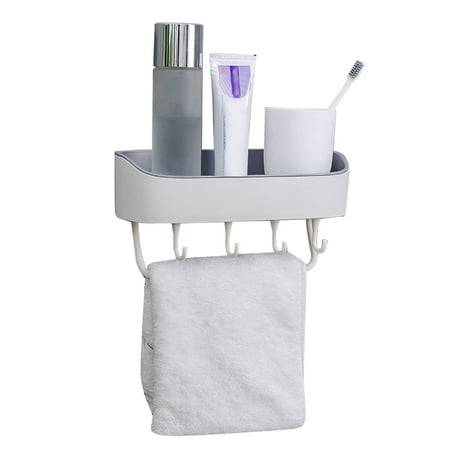 

MGStore Bathroom Shower Gel Shampoo Holder Shelf Hook Adhesive Storage Rack Organizer