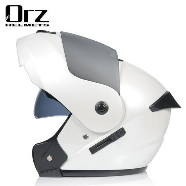 Último casco de motocicleta con tapa Modular de seguridad aprobado por DOT Voyage Racing casco de doble lente visera Interior Tan Jianjun unisex