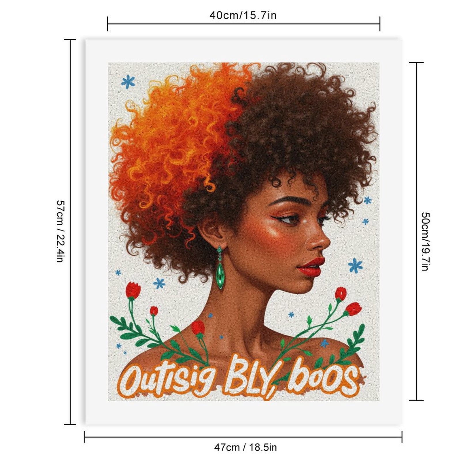 Paint By Numbers Kit for Adults Beginner - DIY Orange Curls Floral Portrait Art Canvas Painting Kits for Adults, Frameless Paint By Number for Adults for Home Wall Decor 16x20 Inch