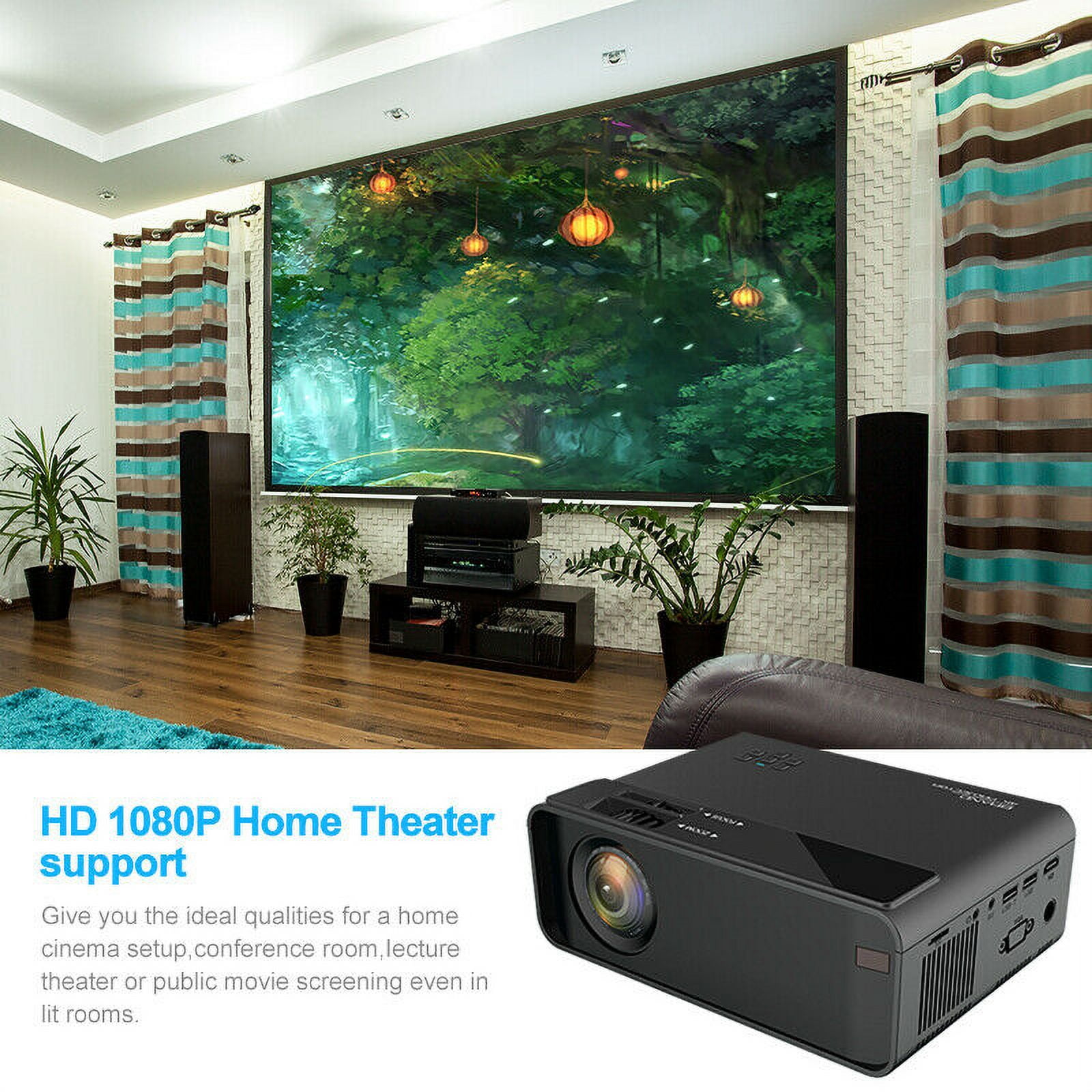 Full HD Projector Quad Core Android 4.4.2 OS, WiFi Projector 1080P With  HDMI USB Support MKV 1920*1080 Moive Free Shipping