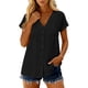 thumbnail image 1 of Camisetas de Manga Corta Extra Larga para las Mujeres con Cuello en V Botón Placa con Cuello Blusa de Túnica, Camisa de Manga Larga Azul Claro Mujeres, 1 of 8