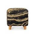 thumbnail image 2 of SCRAWLGOD Marble Pattern Leopard Print Golden Beige Black Stretch Ottoman Cover Square, Footrest Stool Slipcover with Elastic Bottom Comfortable Foot Stool Cover Furniture Protector for Living Room, 2 of 7