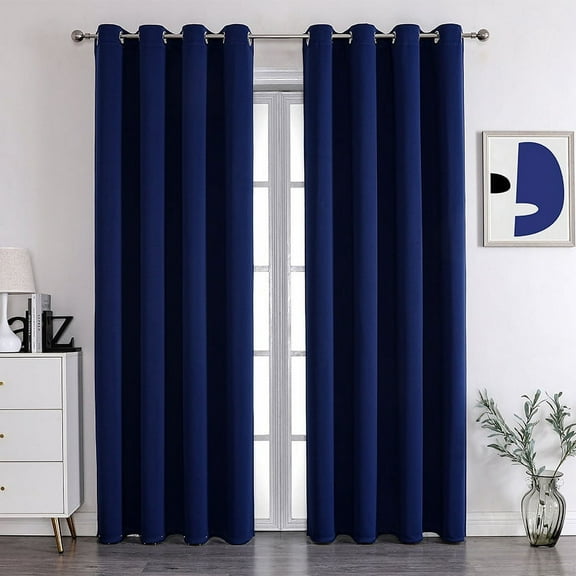 XmhyTop Dark blue Curtains for Bedroom,132*214cm 1 slice, Window Curtains with Grommet Top, Easy to Install Drapes - Premium Polyester Window Blackout Curtains for Bedroom & Home Decor