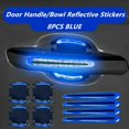thumbnail image 5 of YeekTok 8Pcs Carbon Fiber Car Door Handle Reflective Strip, Warning Sticker Trim, Blue, 5 of 9