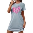 thumbnail image 2 of Simua Chemise de Nuit Grande Taille pour Femmes, Manches Courtes, Imprimé Mignon, Ample, 2 of 5