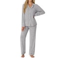 thumbnail image 4 of MINTREUS Women's Pajama Sets Knit Long Sleeve Button Down Pjs Soft Sleepwear Lounge Sets with Pockets, 4 of 9