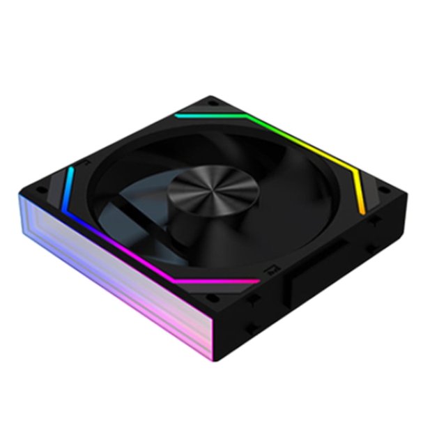 Ventilador de caja V2RS con bloque mágico y empalme libre, 120 mm, para PC, 12 V, 3 pines, 5 V, ARGB, luz divina, color negro, B