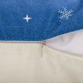 thumbnail image 5 of DecorX Juego de 4 fundas de almohada navideñas azules de 45,7 x 45,7 cm, estilo rústico, de lino, para sofá, con decoraciones navideñas azules., 5 of 5