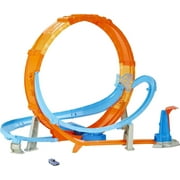 Hot Wheels Massive Loop Mayhem Track Set with Huge 28-Inch Wide Track Loop Slam Launcher, Battery Box & 1 1:64 Scale Car, Designed for Multi-Car Play, Gift for Kids 5 Years Old & Up