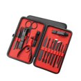 thumbnail image 5 of Set de Manicura, 18 Piezas Cortaúñas Kit de Pedicura Kit de Cuidado de Uñas Kit de Manicura Herramientas Profesionales Regalo para Hombres Mujeres Amigos y Padres (Negro y Rojo), 5 of 5