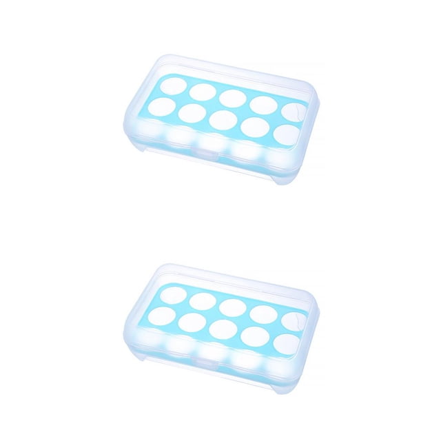 Soporte para huevos Refrigerador Bearachild 15 Rejillas Bandeja con tapa Contenedor de almacenamiento plástico transparente