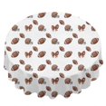 thumbnail image 2 of Football Helmet Brown Pattern Round Tablecloth 60"x60", Wrinkle Resistant Wipeable Table Cover for Kitchen Dining Room Picnic Patio and Party, 2 of 4