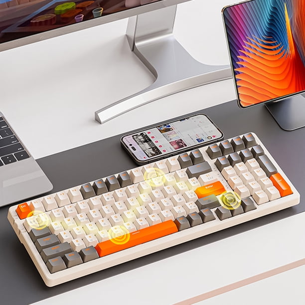K96 Gaming Keyboard 100 Keys Bluetooth-compatible Silent Keyboard for PC Desktop