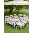 thumbnail image 4 of Outdoor Tablecloth with Umbrella Hole for Patio/Picnic/Party/Camping, Purple Grey Botanical Waterproof Table Cloth Rectangle Table Cover Washable, Rustic Country Spring Floral Summer Leaf (60"x 84"), 4 of 8