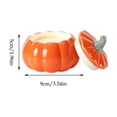 thumbnail image 6 of Halloween Cute Ceramic Pumpkin Candle Holder Decor with Lid, Heavy Duty Sturdy Vivid Color Pumpkin Shaped Storage Container for Fall Mantel Home Office Holiday Candy Vanity Table Decor (No Candles), 6 of 6