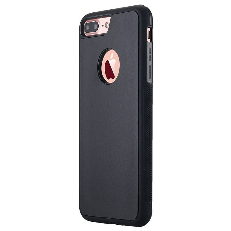 Dteck for iPhone 7 Plus / 8 Plus Slim Back Case, Shockproof TPU Frame Nano Suction Adsorbed Anti Gravity Protective Phone Case Cover, Black