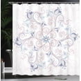 thumbnail image 3 of Ambesonne Mandala Shower Curtain, Round Flower Design Print, 69"Wx70"L, Dark Ceil, 3 of 4