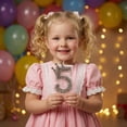 thumbnail image 6 of Birthday Candle Number Pink Glitter with Crown Cartoon Creative Party Cake Topper Decoration, Princess Numeric Candle for Celebration, Sparkling Birthday Cake Decor, 6 of 6