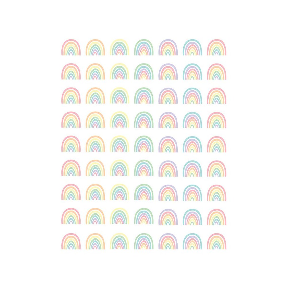 Teacher Created Resources Pastel Pop Rainbows Mini Stickers, 378 Per Pack, 12 Packs
