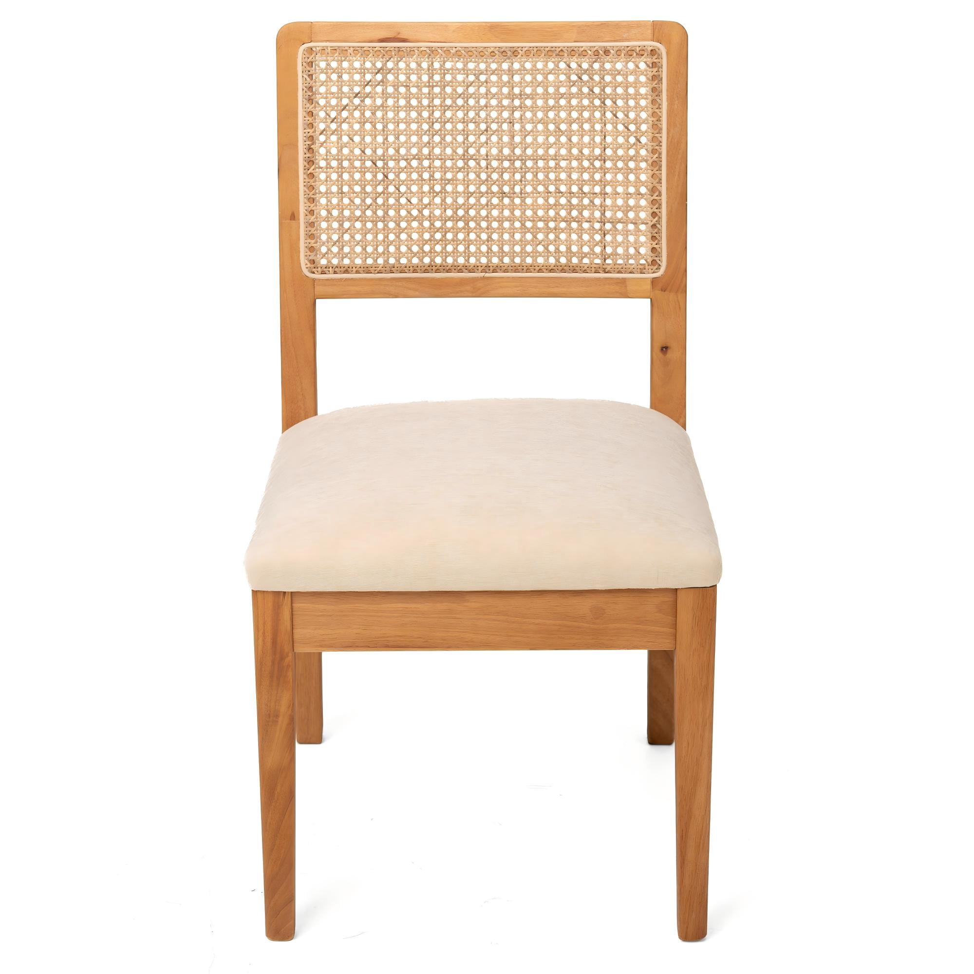 Mintazer Upholstered Dining Chairs Set of 2, Modern Minimalist Cream Fabric Kitchen Side Chairs for Apartment Cafe Home, Natural & Beige