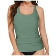 thumbnail image 3 of vigerkar Womens Tankini Tops Only Tummy Control Swim Tank Top Swimsuit Top Bathing Suit Top No Bottom Light Green, S, 3 of 9