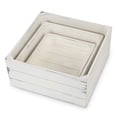 thumbnail image 7 of MyGift Set of 3 Vintage Distressed White Wood Nesting Display Riser Stands, 7 of 7