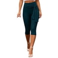 thumbnail image 5 of AnuYalue Women's Wrap Tie Capris Pants High Waisted Capri Leggings Skinny Casual Cropped Yoga Pants, 5 of 9