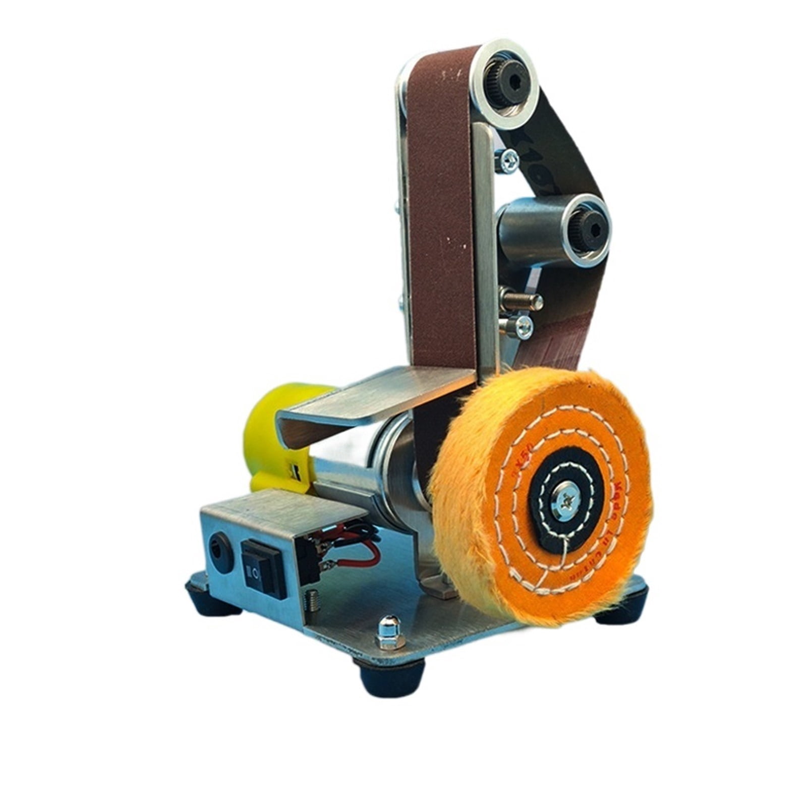 Multifunctional Desktop Vertical Miniature Mini Electric Belt Machine DIY Polishing Machine Fixed Angle Grinder ,Low Vibration