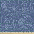 thumbnail image 2 of Floral Fabric by the Yard, Abstract Repetitive Blooming Flowers and Leaves in Grunge Style Pattern, Decorative Upholstery Fabric for Sofas and Home Accents, Lavender and Ceil Blue by Ambesonne, 2 of 5