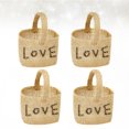 thumbnail image 3 of KAKOWELY 4 bolsas de regalo con diseño de amor, cestas pequeñas para flores, bolsas decorativas de lino, cestas para guardar dulces, suministros para bodas y Navidad., 3 of 4