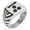 Silver, variant on Stainless Steel Mouri Samurai Crest Chevron Pattern Biker Style Polished Ring